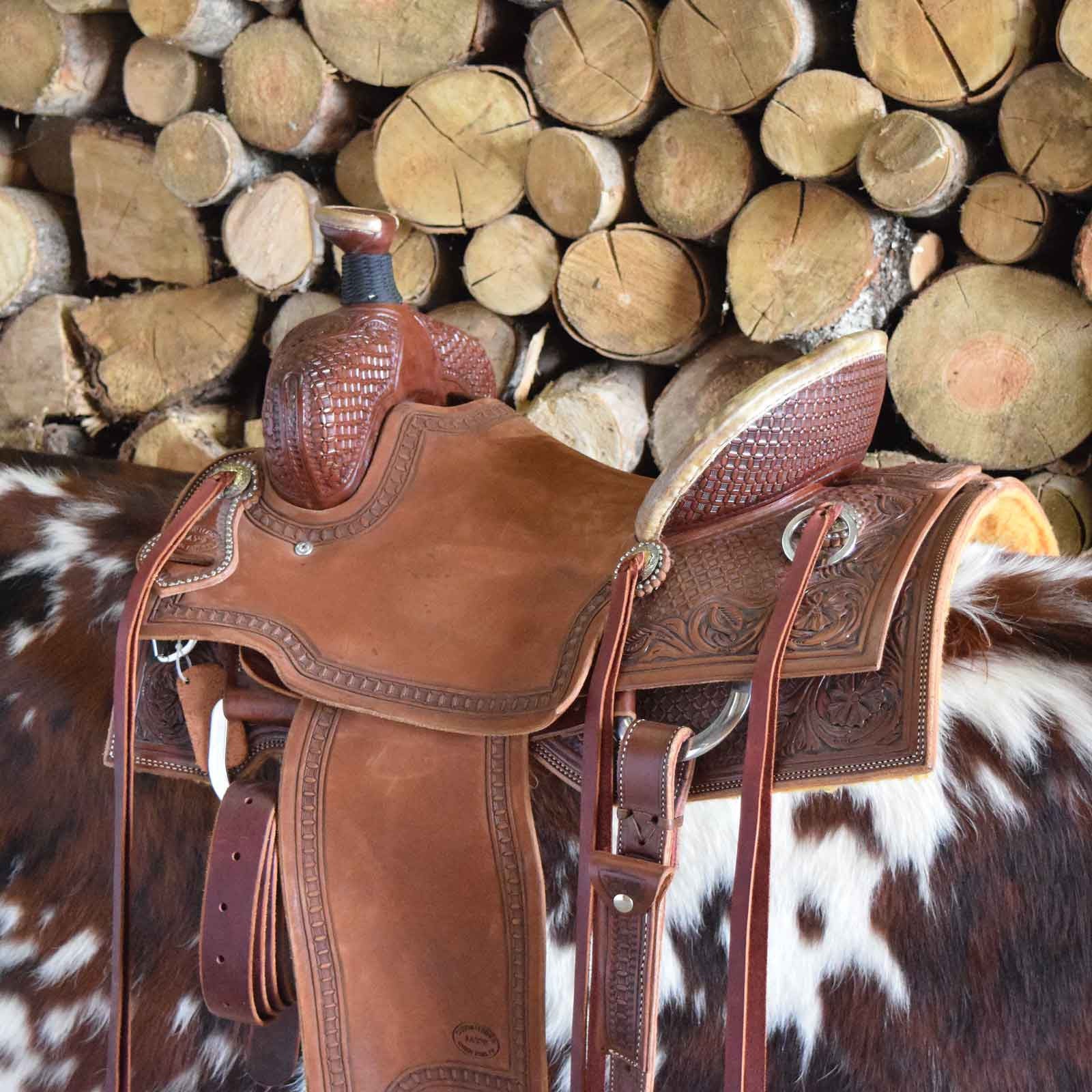 A custom leather Ranch Saddle by Jay's Saddles in Tennessee